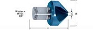 Зенковка HSS-XE с покрытием Blue-Tec, 90°, Ø 25 мм, Weldon 22, арт. 20.1195-055
